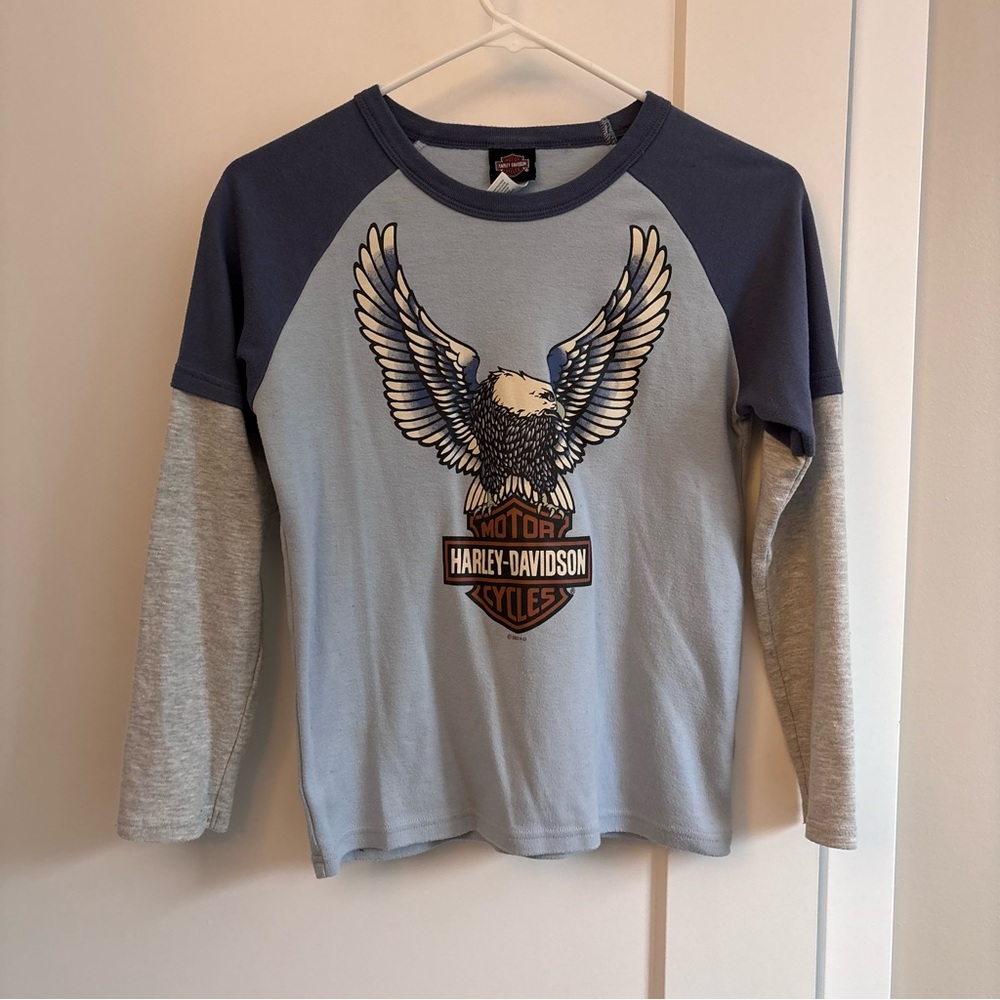 Youth Harley Davidson Motorcycle baseball tshirt